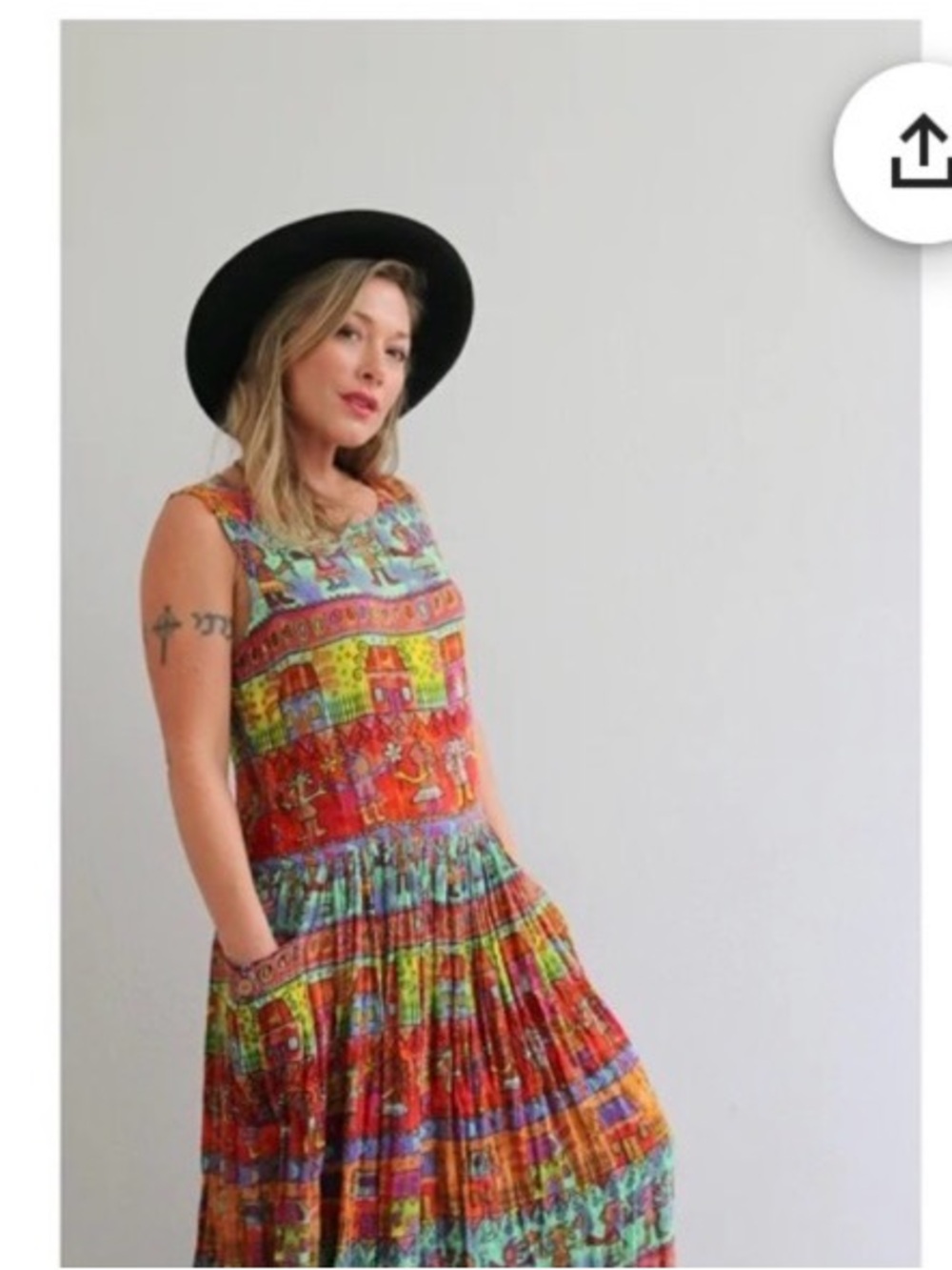 Bila Rayon Grunge Dress. 1990’s. Size M